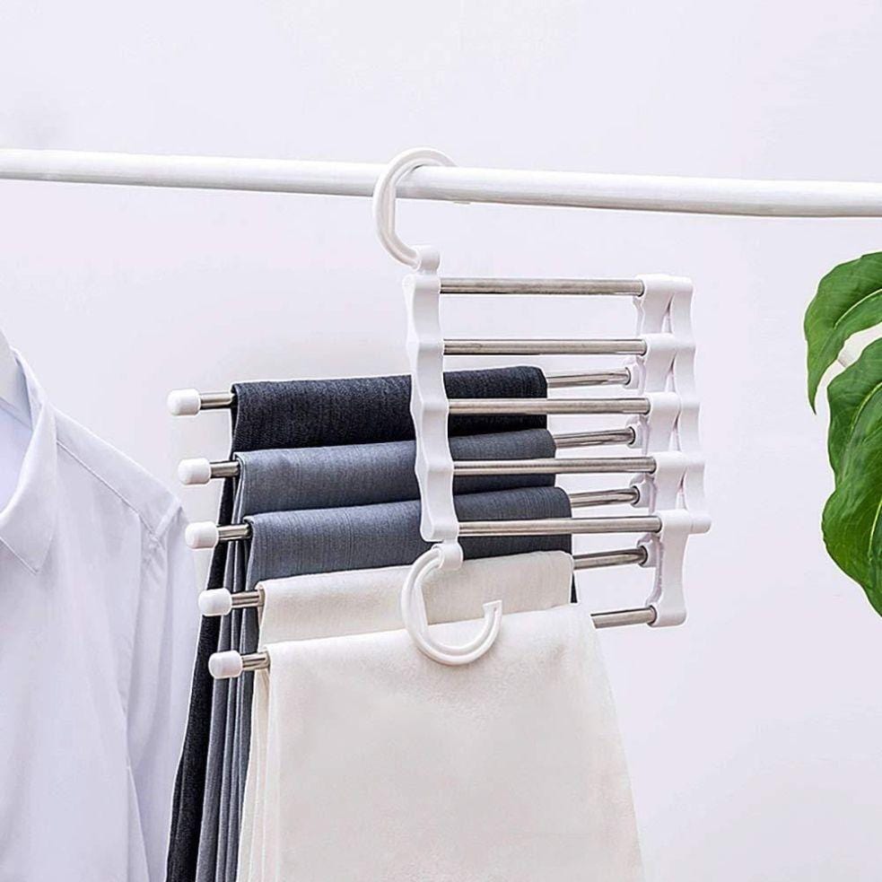 5-In-1 Foldable Stainless-Steel Hanger (Pack of 2)