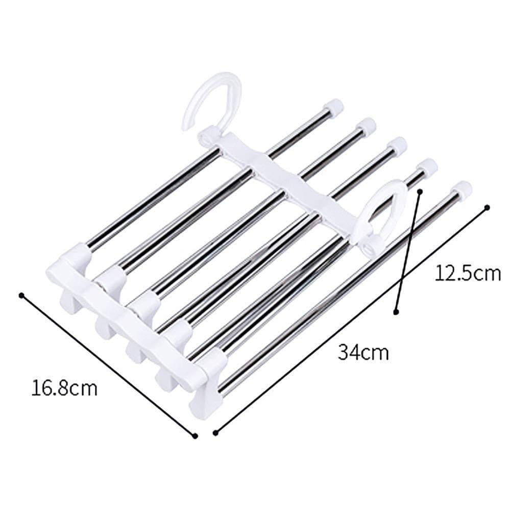 5-In-1 Foldable Stainless-Steel Hanger (Pack of 2)