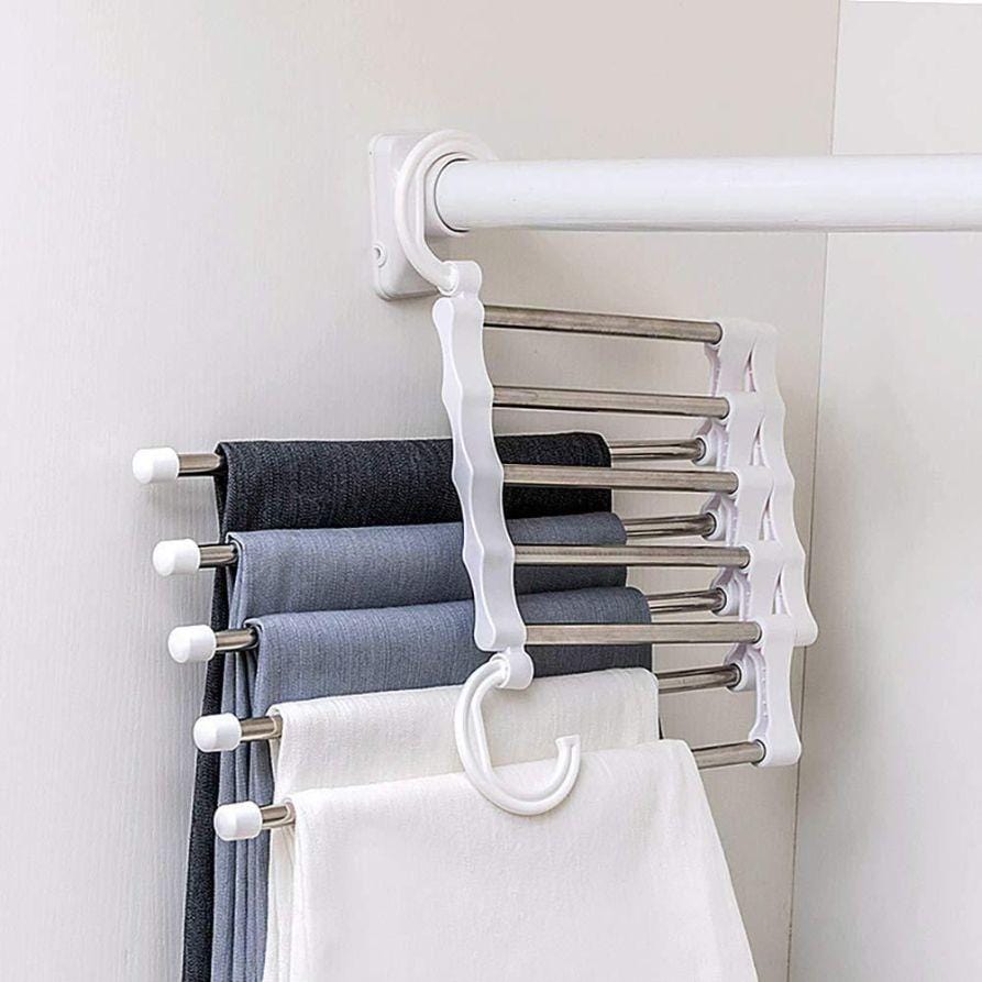 5-In-1 Foldable Stainless-Steel Hanger (Pack of 2)