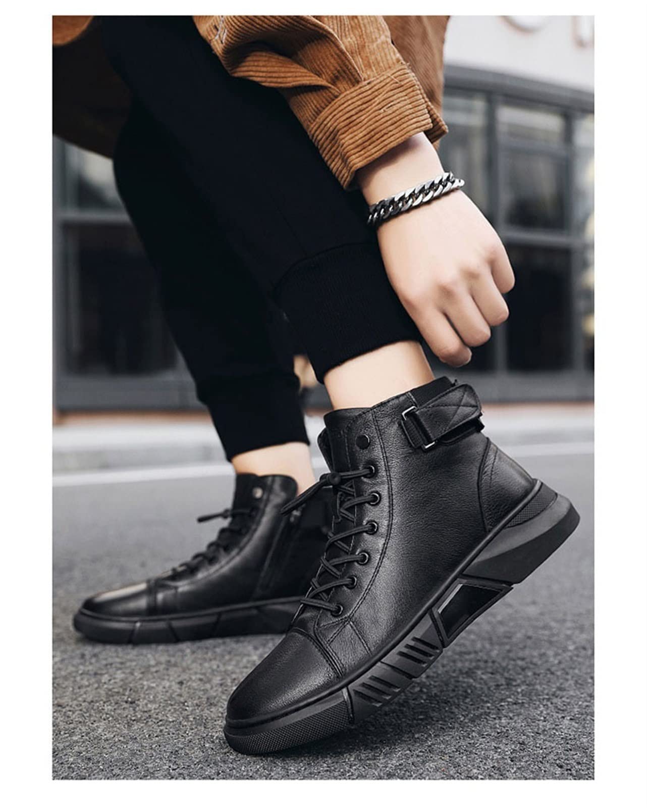 CrestWalk™ | Mens Shoes Black Chelsea Boots For Guys Ankle High Shoe Menswear CrestWalk™️ Men's Casual Leather Boots Zaavio®