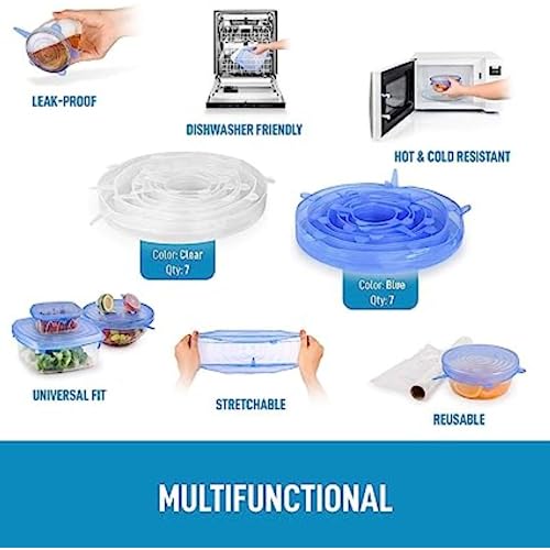 Reusable Silicone Stretchable Lids (6 Pcs Pack)