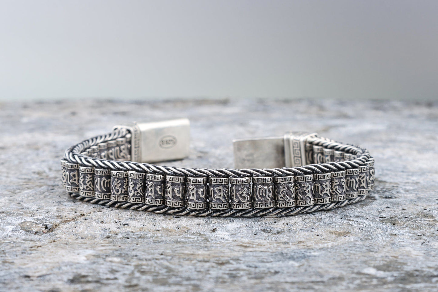 VajraSpirit™️ Buddhist Prayer Silver Wheel Bracelet